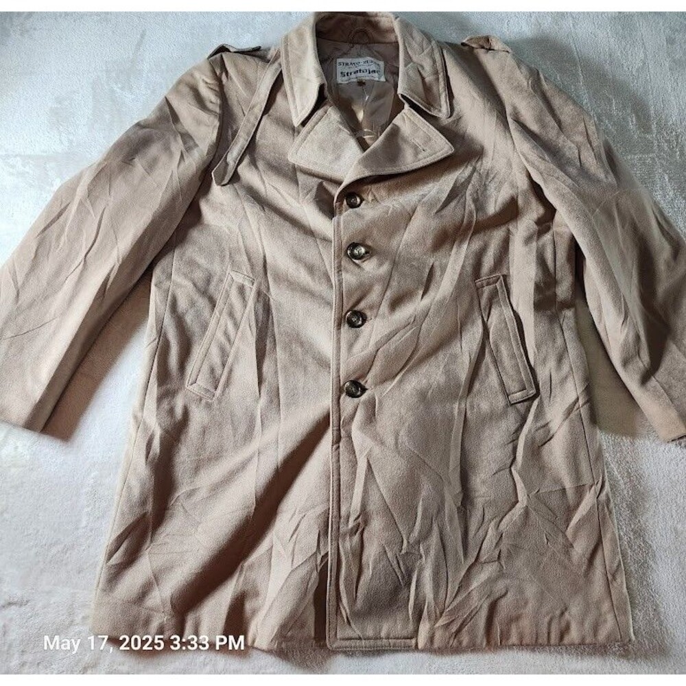 VTG 1970's StratoJac Strato Suede Men's 46 Tan Water Repellent Coat Union Made